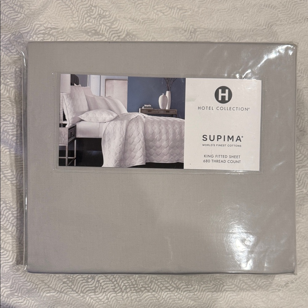 Hotel Collection Supima Cotton King Fitted Sheet in Grey